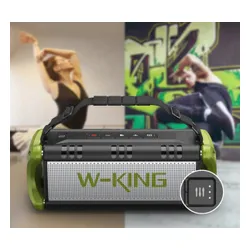 Głośnik mobilny W-KING D8 Czarno-zielony
