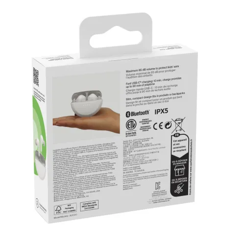 Słuchawki bezprzewodowe Belkin SoundForm Nano 2 Dokanałowe Dla Dzieci Bluetooth 5.3 Biały