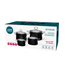Zestaw garnków Altom Design Izydor 02050021294 Indukcja Emalia 8 elementów