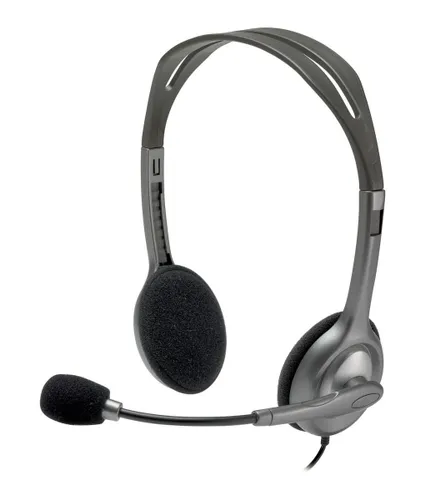 Słuchawki przewodowe z mikrofonem Logitech Stereo Headset H111 Nauszne Szary