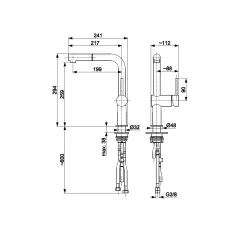 Bateria KFA Armatura Duero Edge 6623-510-81 Czarny mat Stal Szlachetna