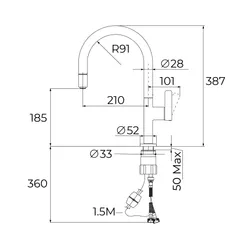 Bateria TEKA Oval 9381 116020011 Chrom