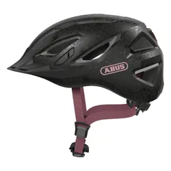 Kask rowerowy ABUS Urban-I 3.0 Flower Art Czarno-fioletowy Miejski (rozmiar L)
