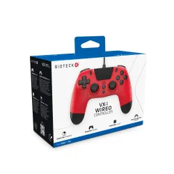 Pad Gioteck VX4 Wired do PS4, PCPrzewodowy Czerwony