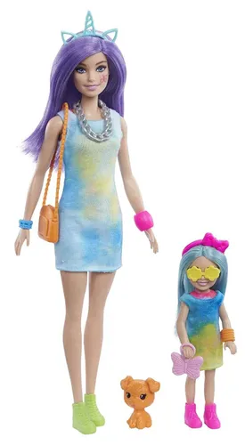 Barbie Color Reveal Neon Tie-Dye Zestaw do farbowania ubranek HCD29