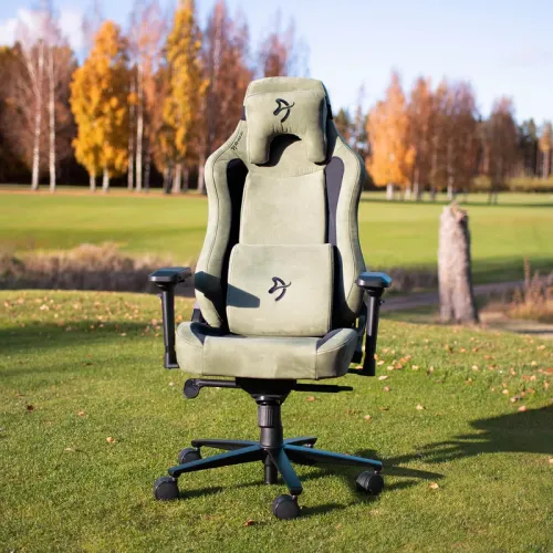 Fotel Arozzi Vernazza Supersoft Forest Green Gamingowy do 145kg Tkanina Zielony