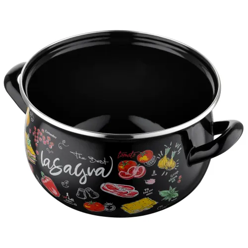 Garnek emaliowany z pokrywką EMALIA POLSKA PLESZEW LASAGNA 5,3 l