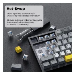Klawiatura mechaniczna Ajazz AK820 Sea Salt Switch Czarno-Szary
