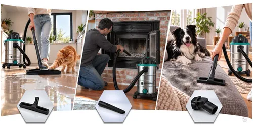 Odkurzacz Przemysłowy 30 L 3600 W Bezworkowy Na Mokro I Sucho Hm-409