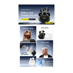 Słuchawki bezprzewodowe Buxton BTW 7200 TUYA Dokanałowe Bluetooth 5.4 Biały