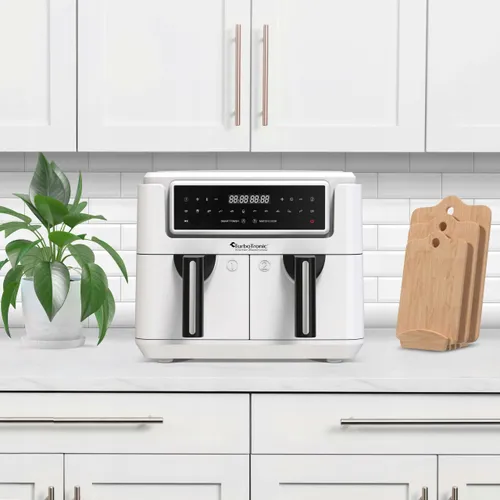 Air Fryer Frytkownica beztłuszczowa TURBOTRONIC TT-AF118 Biały 7.26l z podwójnym koszem