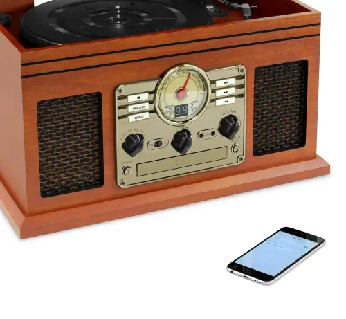 Gramofon Victrola VTA-200B-MAH-INT Manualny Napęd paskowy Bluetooth Mahoń