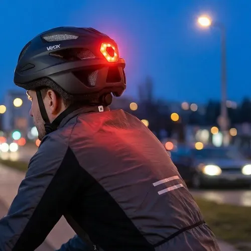 Kask rowerowy VAYOX Active VA0424BMM Czarny MTB z lampką (rozmiar M)