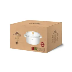 Garnek GERLACH Natur Enamel 24 cm Biały