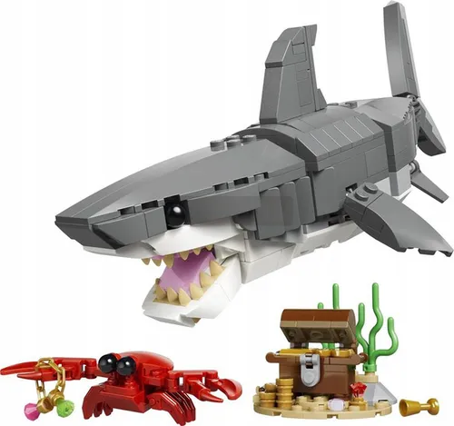KLOCKI LEGO CREATOR 31381 Groźny rekin i skrzynia ze skarbem, zestaw +8 lat