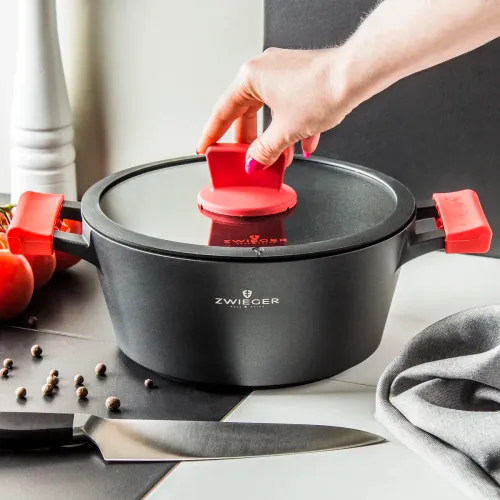 ZWIEGER Obsidian czarny 3,5 l - garnek aluminiowy z pokrywką