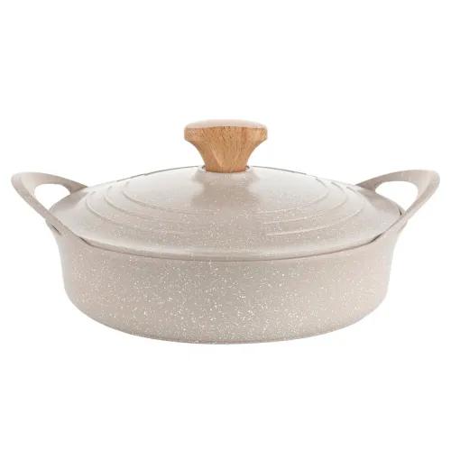 Garnek aluminiowy FLORINA Oslo 28CM 4L Kremowy