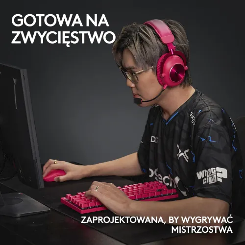 Klawiatura mechaniczna Logitech G Pro X TKL Lightspeed Tactile - GX Brown - różowy