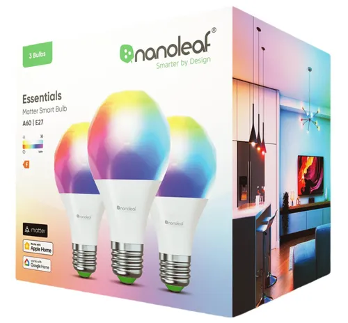 Inteligentna żarówka LED NANOLEAF Essentials Smart Bulbs Matter 9W E27 Wi-Fi Bluetooth (3 szt.)