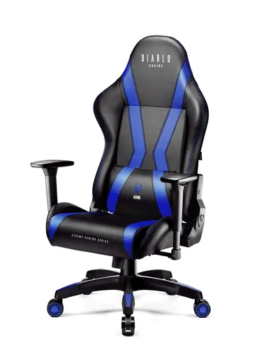 Fotel Diablo Chairs X-Horn 2.0 Normal Size Gamingowy do 160kg Skóra ECO Czarno-niebieski