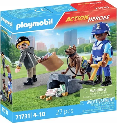 PLAYMOBIL ACT!ON HEROES 71731 PIES POLICYJNY zestaw dla dzieci +4 lata