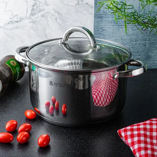 AMBITION Berry 4,8 l - garnek ze stali nierdzewnej z pokrywką