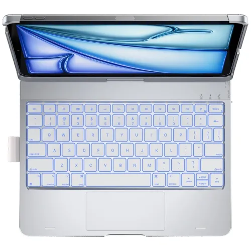 Etui na iPad Air 11 cali TYPECASE Flexbook Touch Srebrny Klawiatura