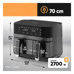 Air fryer ProfiCook PC-FR 1295 H 2700W 9l