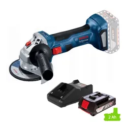 Szlifierka kątowa BOSCH Professional GWS 180-LI 06019H9020 + Ładowarka BOSCH Professional GAL 18V-40 1600A019RJ + Akumulator BOSCH Professional GBA 1600Z00036 2Ah 18V
