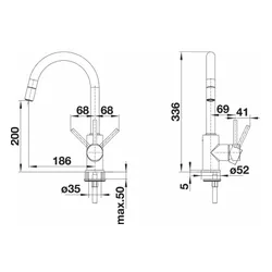 Bateria BLANCO Mida-S 521457 Biały