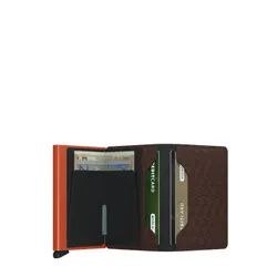 Küçük Secrid Slimwallet Optik RFID Cüzdanı-Kahverengi / Turuncu