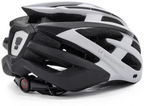 Kask rowerowy WOZINSKY HT-28VCB Czarno-biały MTB z lampką (rozmiar M)