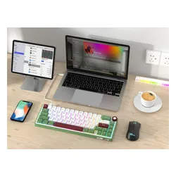 Klawiatura ROYAL KLUDGE R65 RGB Brown Switch Zielono-biało-czerwony