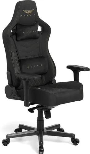 Fotel GAMVIS Elite 2.0 Pro XL Tkanina Czarny (złote elementy)