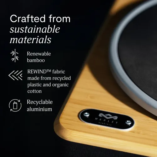 Gramofon House of Marley Stir It Up Wireless 2 (EM-JT005-SB) Manualny Napęd paskowy Przedwzmacniacz Bluetooth Drewno