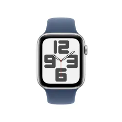 Apple Watch SE 2gen GPS koperta 44mm z aluminium Srebrny pasek sportowy Denim M/L