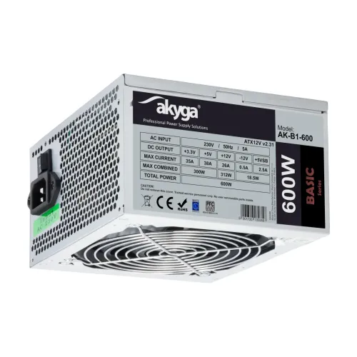 Zasilacz Akyga Basic AK-B1-600 600W Srebrny