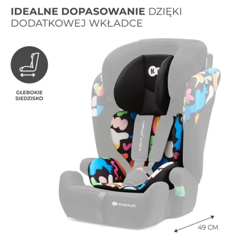 Fotelik samochodowy KINDERKRAFT Comfort Up I-Size Happy Shapes 76-150 cm (9-36 kg) Wielokolorowy