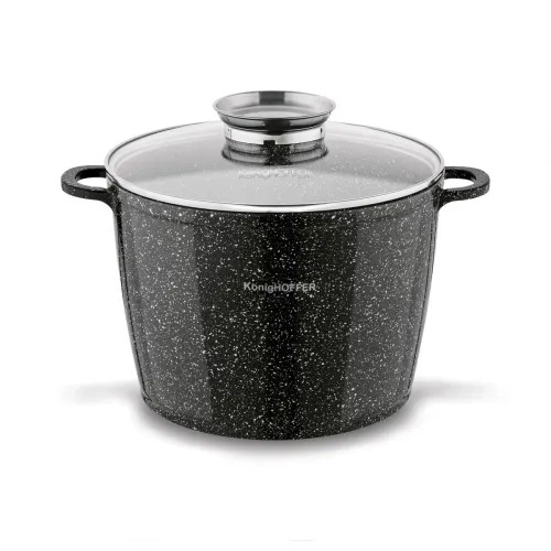 Garnek ceramiczny wysoki Konighoffer Kingstone 6,85 l okrągły z aromatyzerem i 2 nakładki