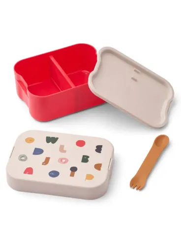 Zestaw lunchbox + butelka Liewood Chelsey Lunchbox Set - characters / sandy