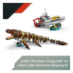LEGO 76974 Jurassic World Misja na łodzi i model mozazaura