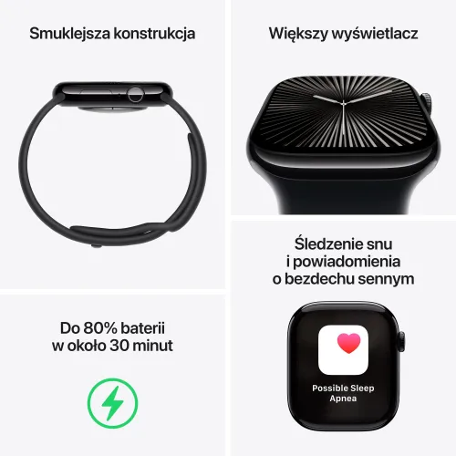 Apple Watch 10 GPS 42mm koperta z aluminium (srebrny) + pasek sportowy rozmiar M/L (denim) (CPO)