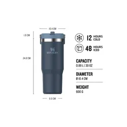 Kubek termiczny Stanley IceFlow Flip Straw Tumbler 0,89 l - navy