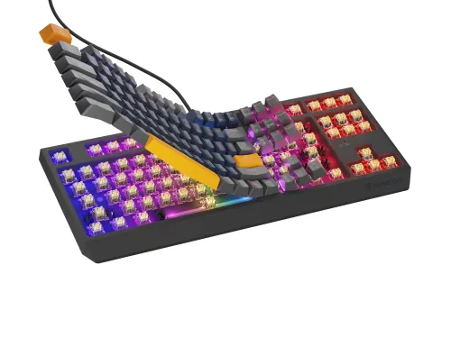 Klawiatura mechaniczna Genesis Thor 230 TKL Naval Blue Negative US RGB Outemu Panda Szary