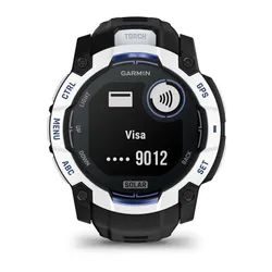 Smartwatch GARMIN Instinct 3 50mm Solar Biały + pasek czarno-niebieski