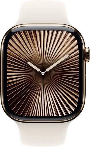 Apple Watch 10 GPS + Cellular 42mm koperta z tytanu (złoty) + pasek sportowy rozmiar M/L (księżycowa poświata)