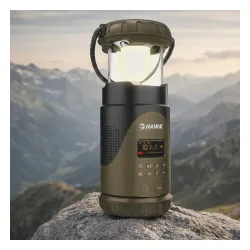 Radioodbiornik Hawk Expedition R30 Na korbkę, Solarne, Latarka, Radio FM Zielony