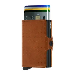 RFID Secrid Twinwallet Perforated Cep Cüzdanı-cognac