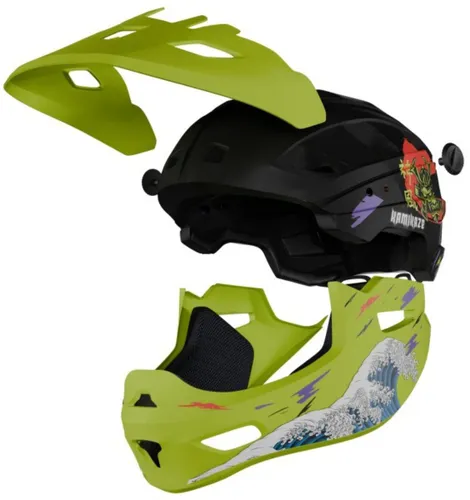 Kask KAMIKAZE Ronin Zielony Full Face (rozmiar S)