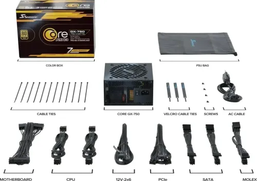 Zasilacz Seasonic Core GX 750W 80+ Gold Czarny